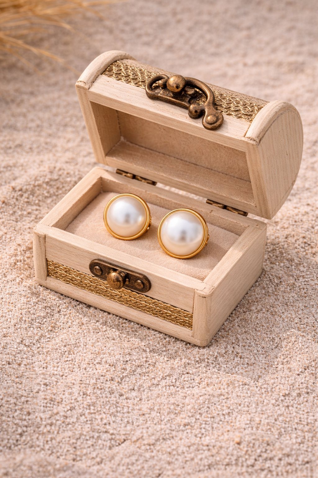 ✨ Boucles Perle Dorée – Élégance Intemporelle & Raffinée ✨