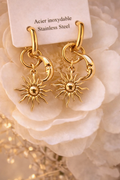 ✨ Boucles d’oreilles soleil dorées – acier inoxydable ✨