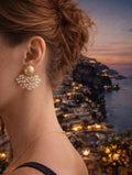 ✨ Boucles d’oreilles dorées à perles – acier inoxydable ✨