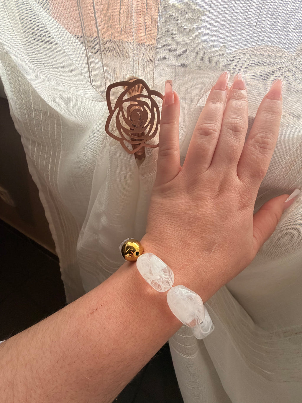 ✨ Bracelet Perles Nuage – Douceur & Lumière ✨