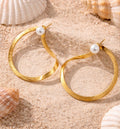 ✨Boucles d’oreilles dorées perlées – Élégance solaire✨