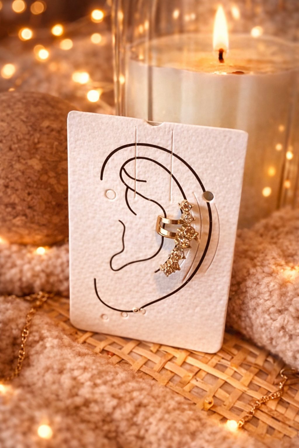 ✨Ear cuff doré strass – Éclat délicat✨
