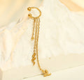 ✨ Ear cuff serpent & trèfle 3 feuilles – chaîne pendante ✨