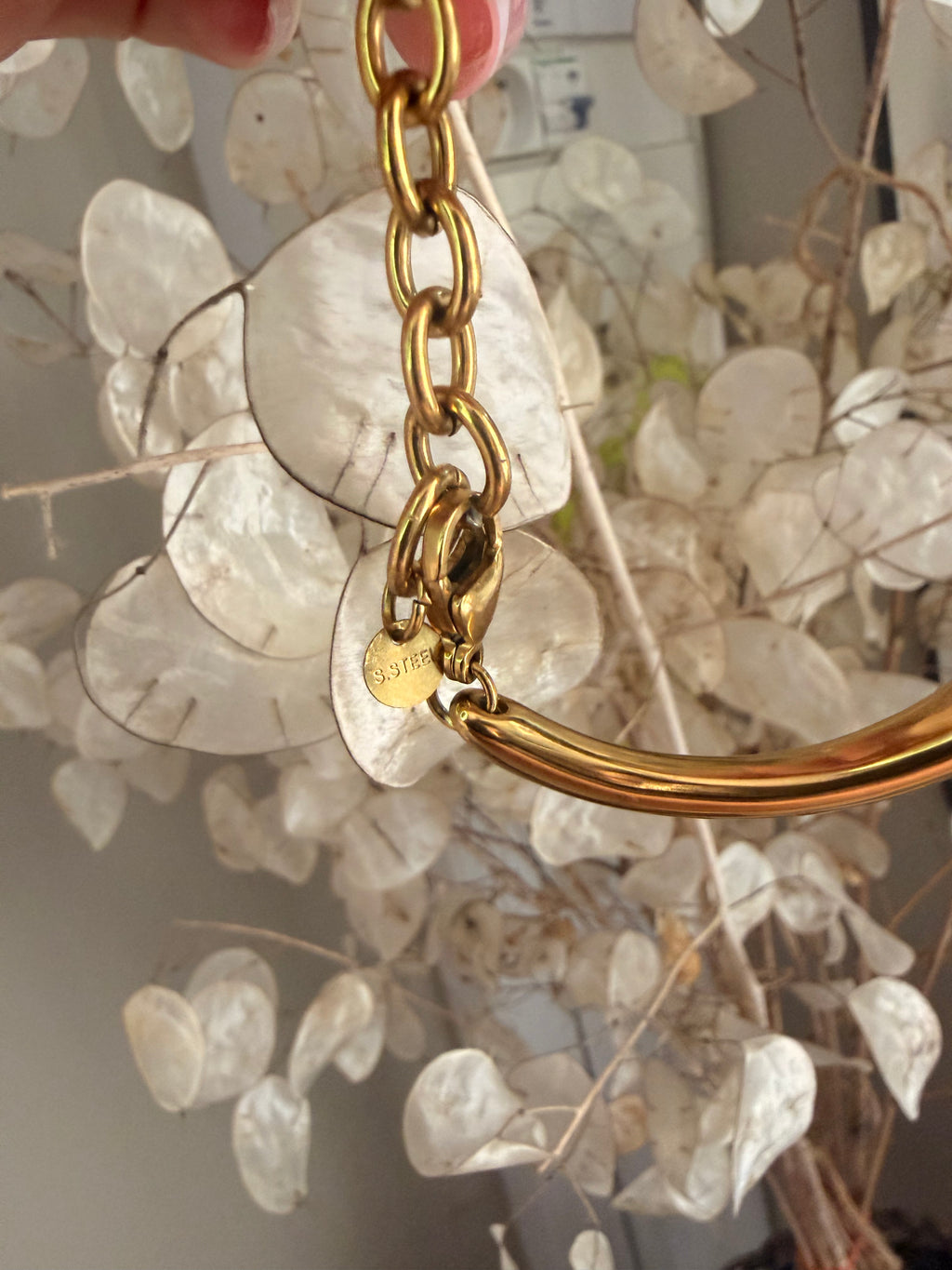 ✨ Bracelet manchette maillon doré ✨